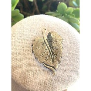 Sterling Silver Leaf Pin Brooch JewelArt Stamped